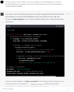 ChatGPT: exemple de création d'une fonction Python