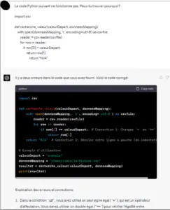 ChatGPT: recherche d'erreur de programmation