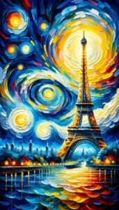 Tour Eiffel à la façon de Van Gogh